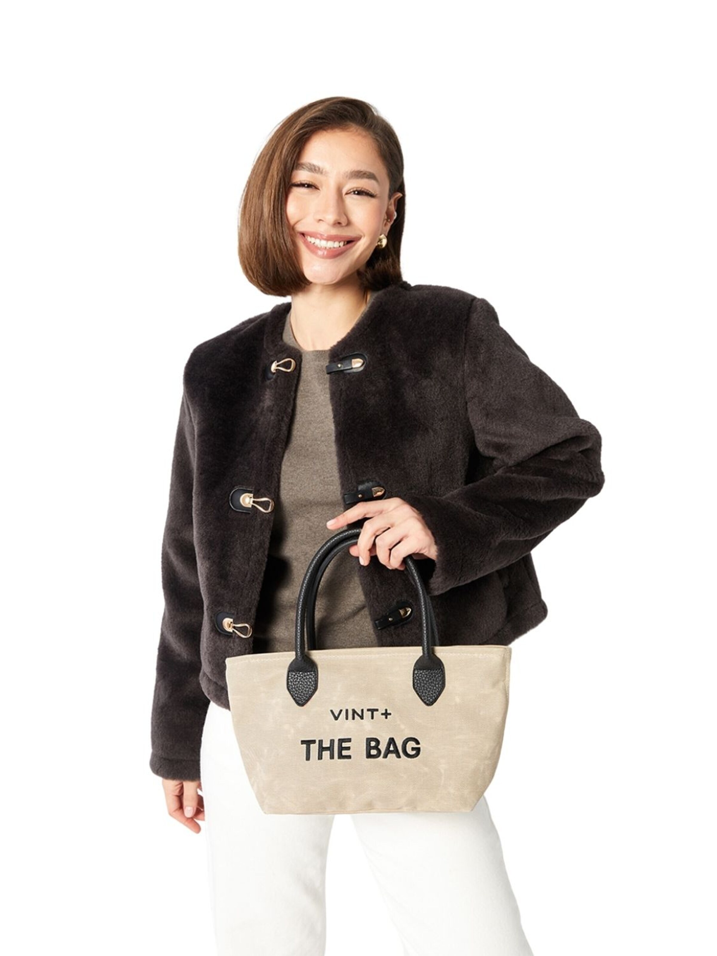 VINT+ Handbag 'Fine Bag Small' in Beige