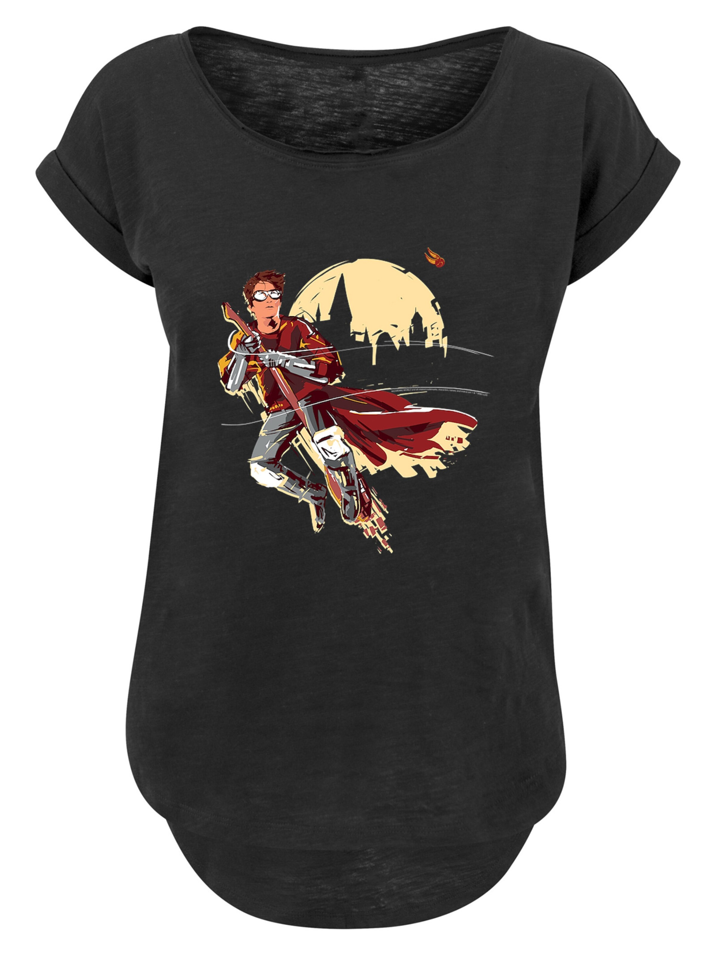 F4NT4STIC T-Shirt 'Harry Potter Quidditch Seeker' in gelb / grau / kirschrot / schwarz, Produktansicht