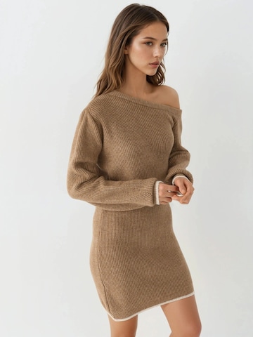 My fashion Gebreide jurk in Beige