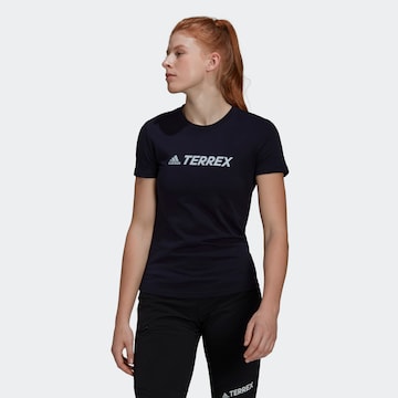 ADIDAS TERREX Skinny Fit Функционална тениска в синьо: отпред