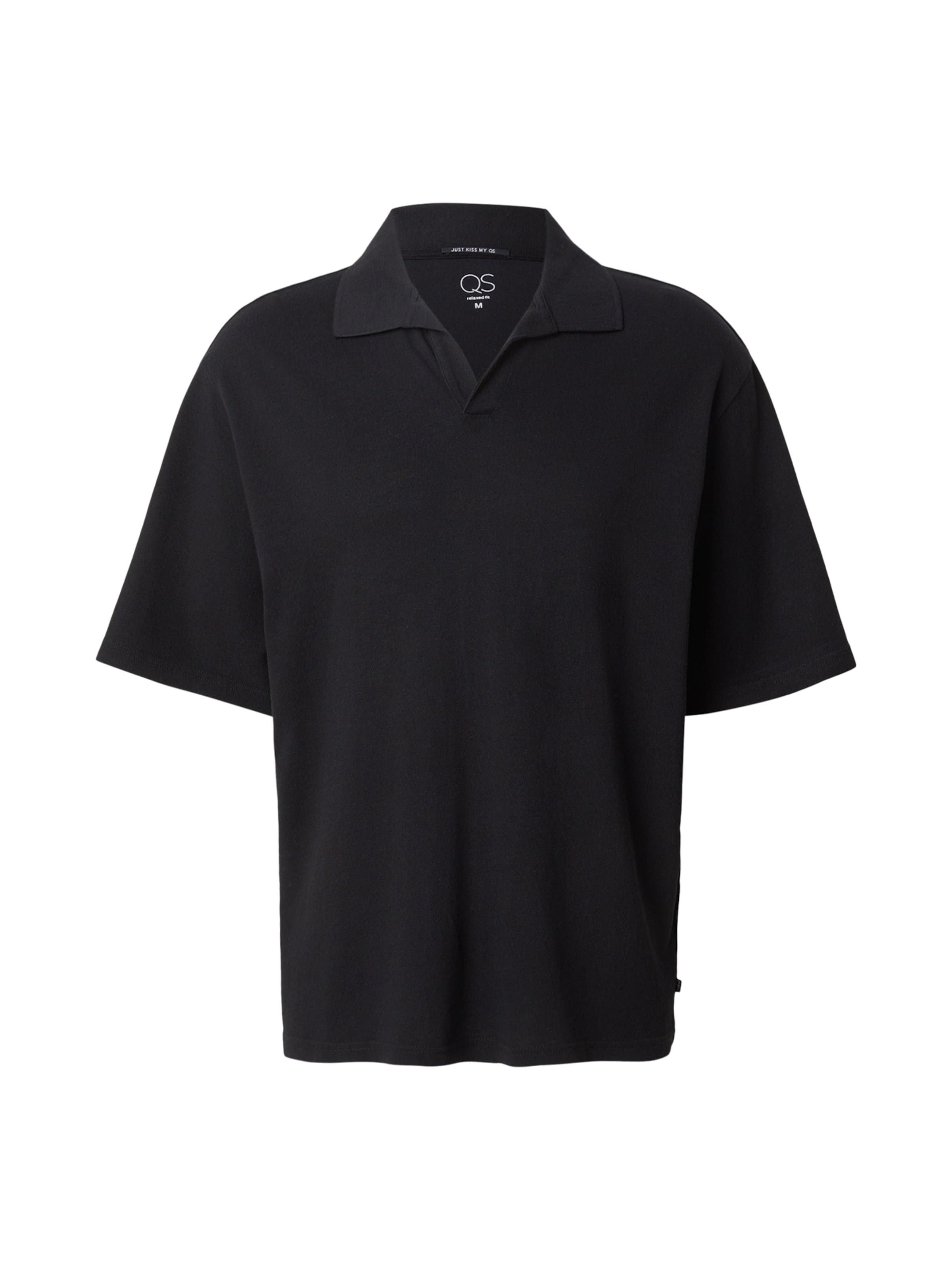 QS Poloshirt in Schwarz: Vorderseite