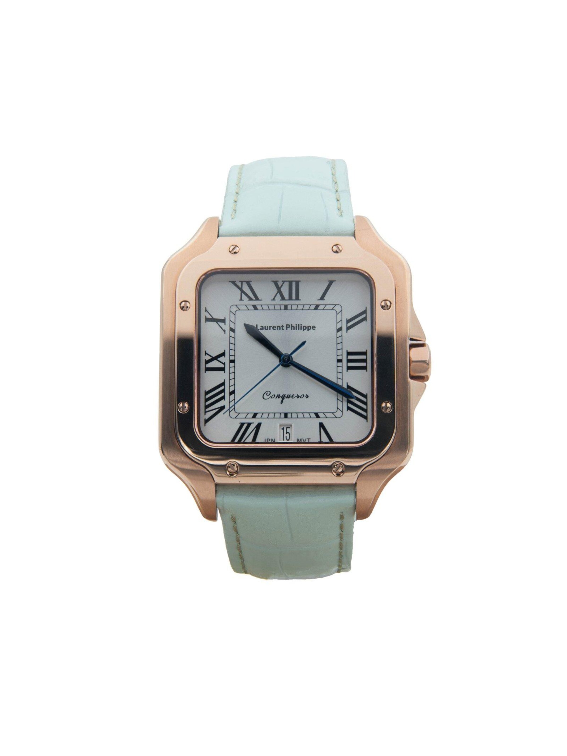 Laurent Philippe Analog Watch 'Conqueror Spirit of the Rose-Nude Mint' in Gold: front