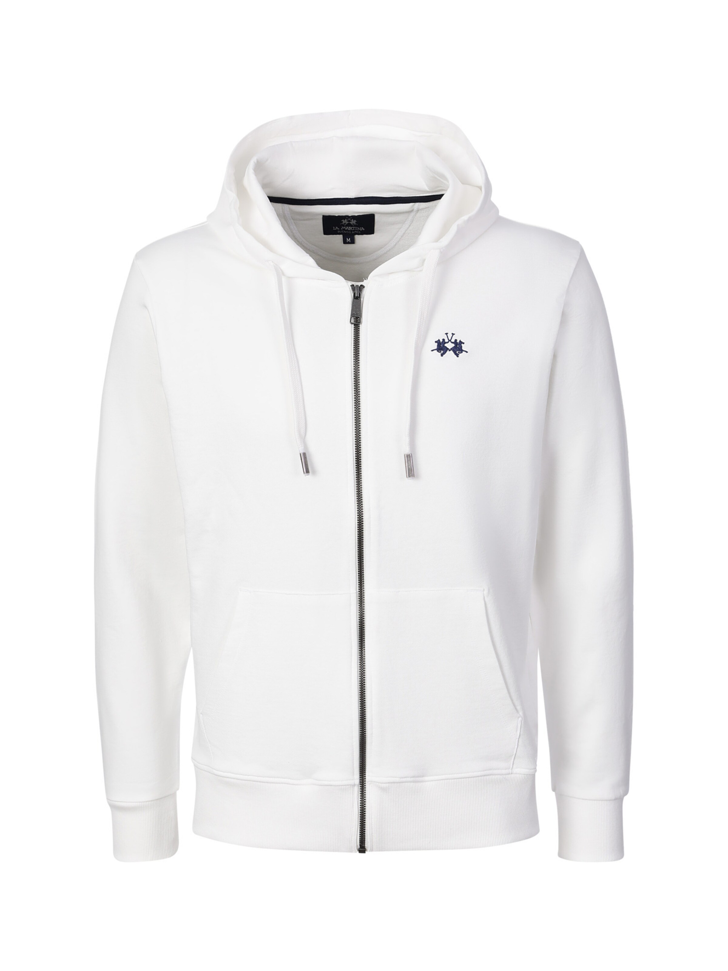 La Martina Sweatvest ' MCF011 ' in Wit: voorkant