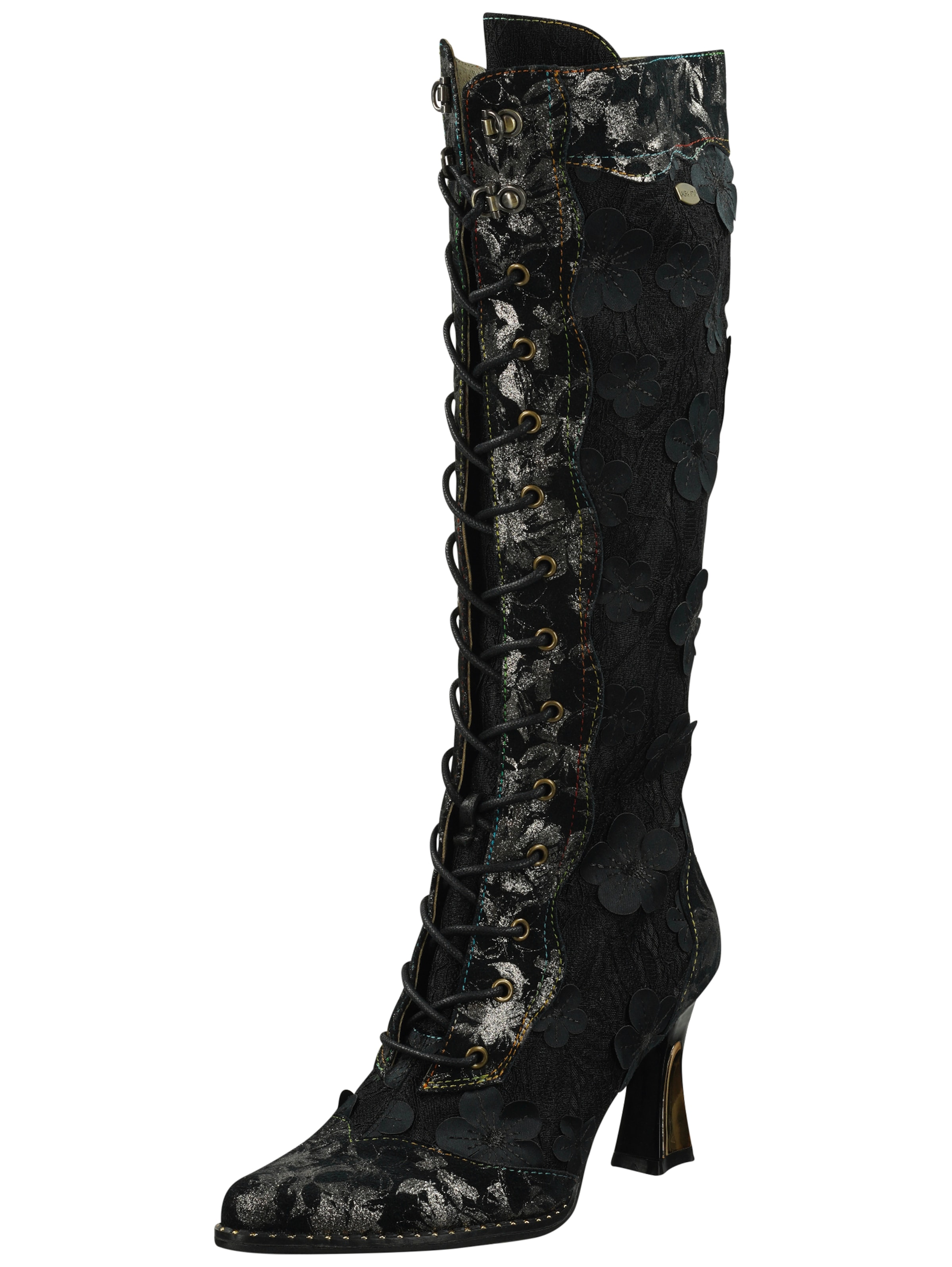 Laura Vita Schnürstiefel in Schwarz: Vorderseite
