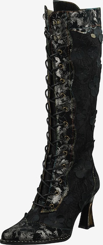 Laura Vita Lace-Up Boots in Black: front