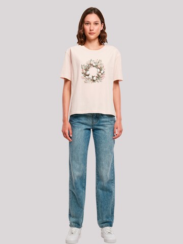 F4NT4STIC Shirt 'Osterkranz Eierkranz Blumenring' in Roze