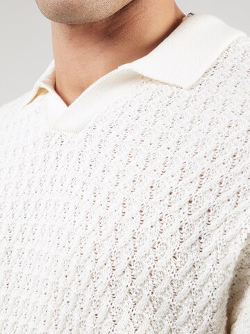 JACK & JONES Svetr 'JJHUDSON' – bílá