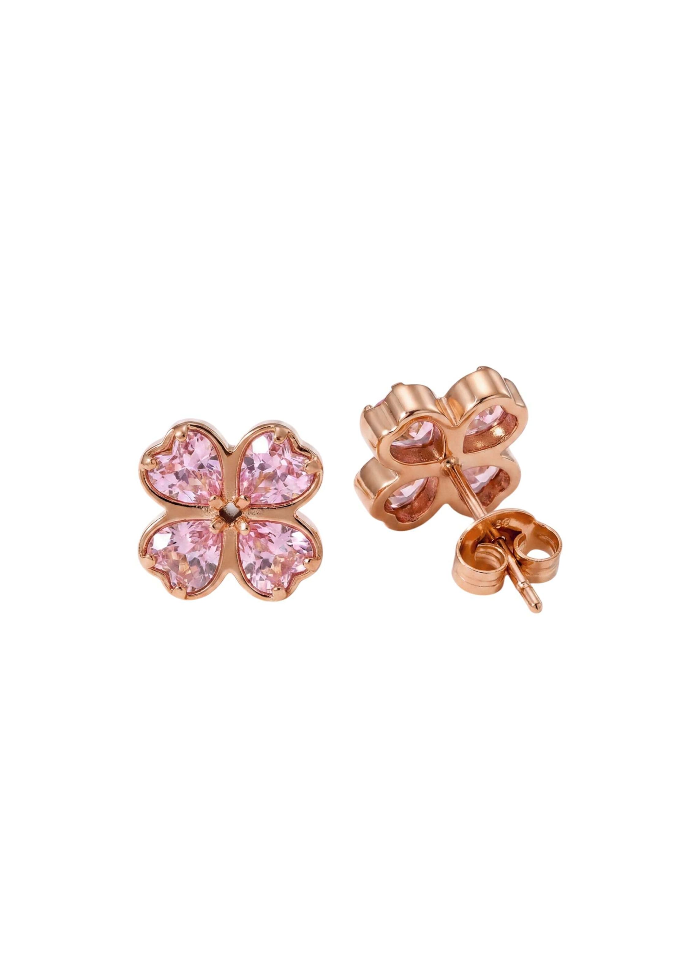 PURELEI - Pendientes 'Rosa Cuore' en oro: frente