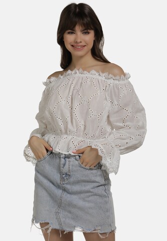 MYMO Blouse in Wit: voorkant