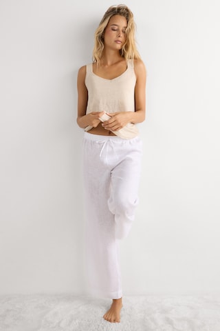 INTIMISSIMI Wide leg Pants 'The Pure Linen' in White