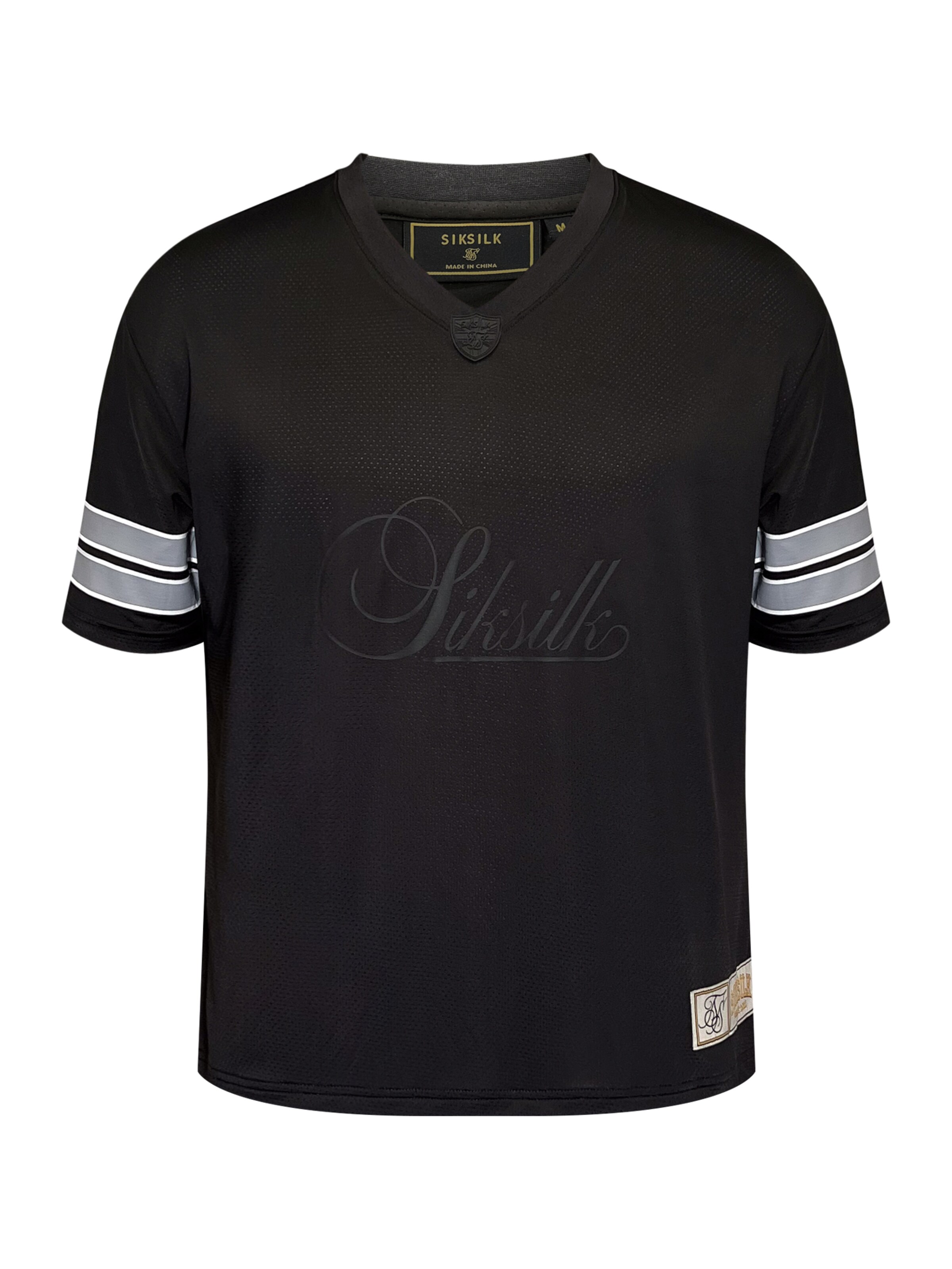 T-Shirt SikSilk en noir : devant