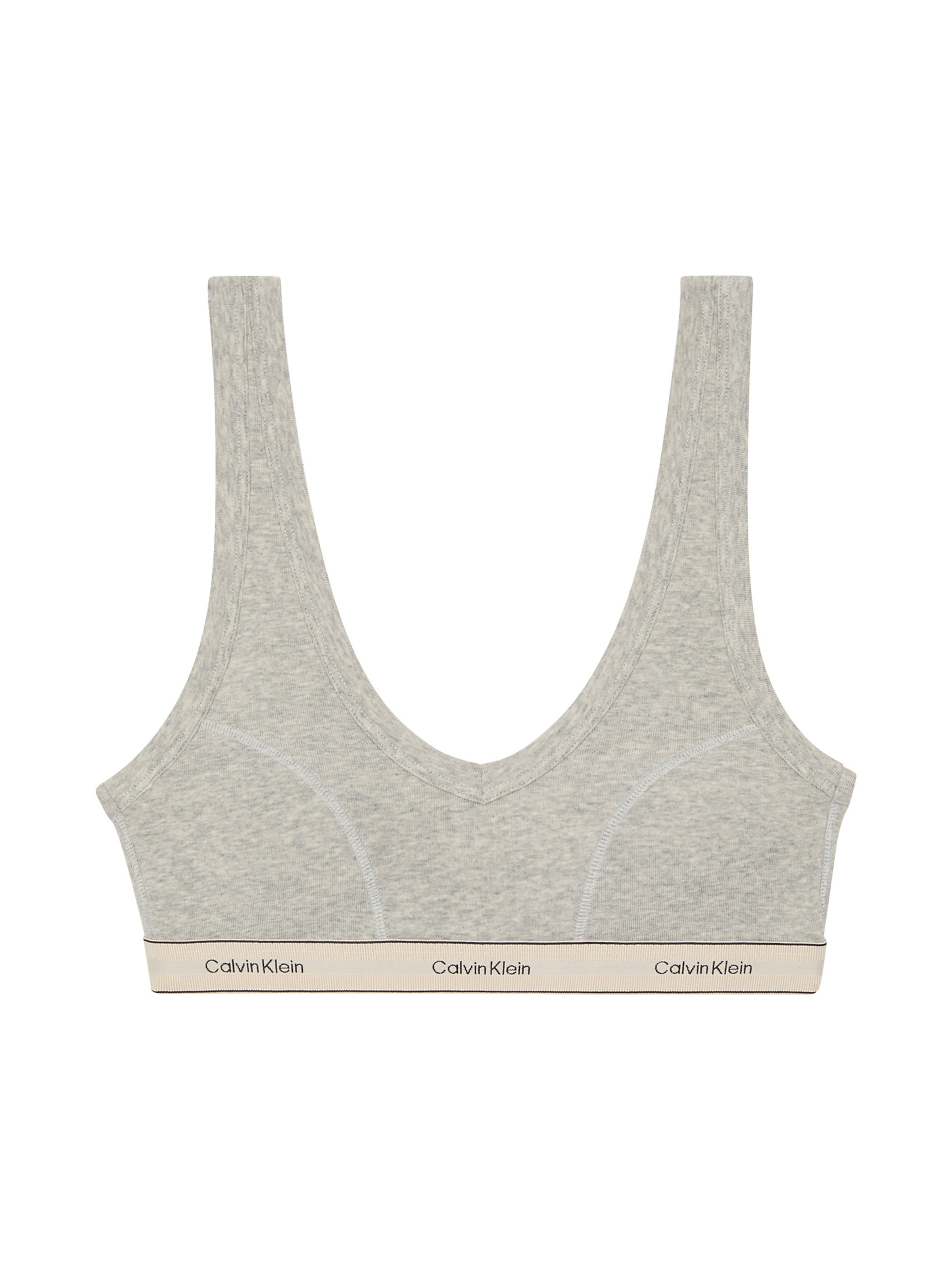 Calvin Klein Bustier BH 'Heritage Cotton Stretch' in Grijs: voorkant