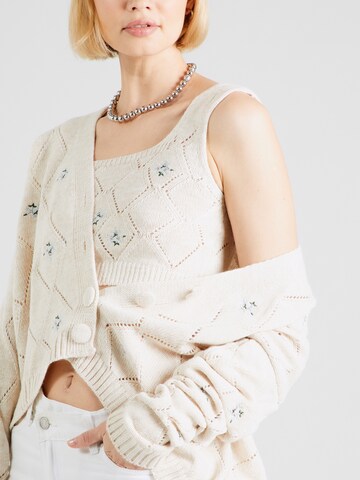 Happiness İstanbul Set: Strickjacke und Stricktop in Beige