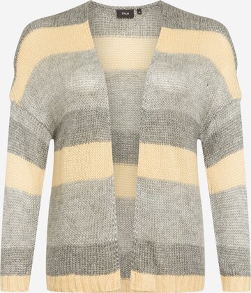 Zizzi Knit Cardigan 'Joy' in Grey: front