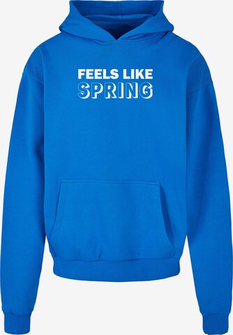 Merchcode Sweatshirt 'Spring - Feels Like' in Blue: front