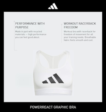 ADIDAS PERFORMANCE Бюстье Спортивный бюстгальтер 'POWER REACT' в Белый