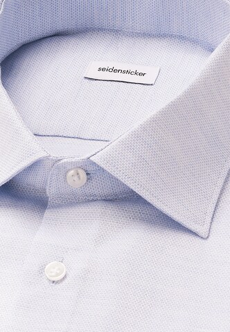 SEIDENSTICKER Slim fit Zakelijk overhemd 'Schwarze Rose' in Blauw