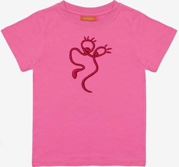 T-Shirt smiler. en rose : devant