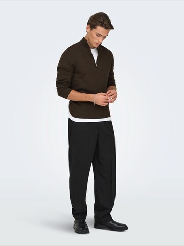 Only & Sons Πουλόβερ 'ONSCOOPER' σε καφέ