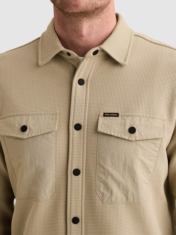 PME Legend Regular fit Skjorta 'Cargo overshirt with waffle texture' i beige