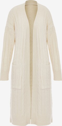 aleva Knitted Coat in White: front