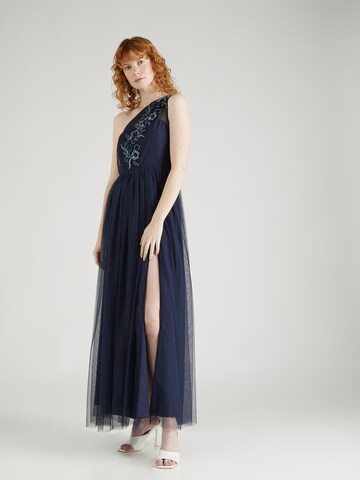 Maya Deluxe Evening Dress in Blue: front