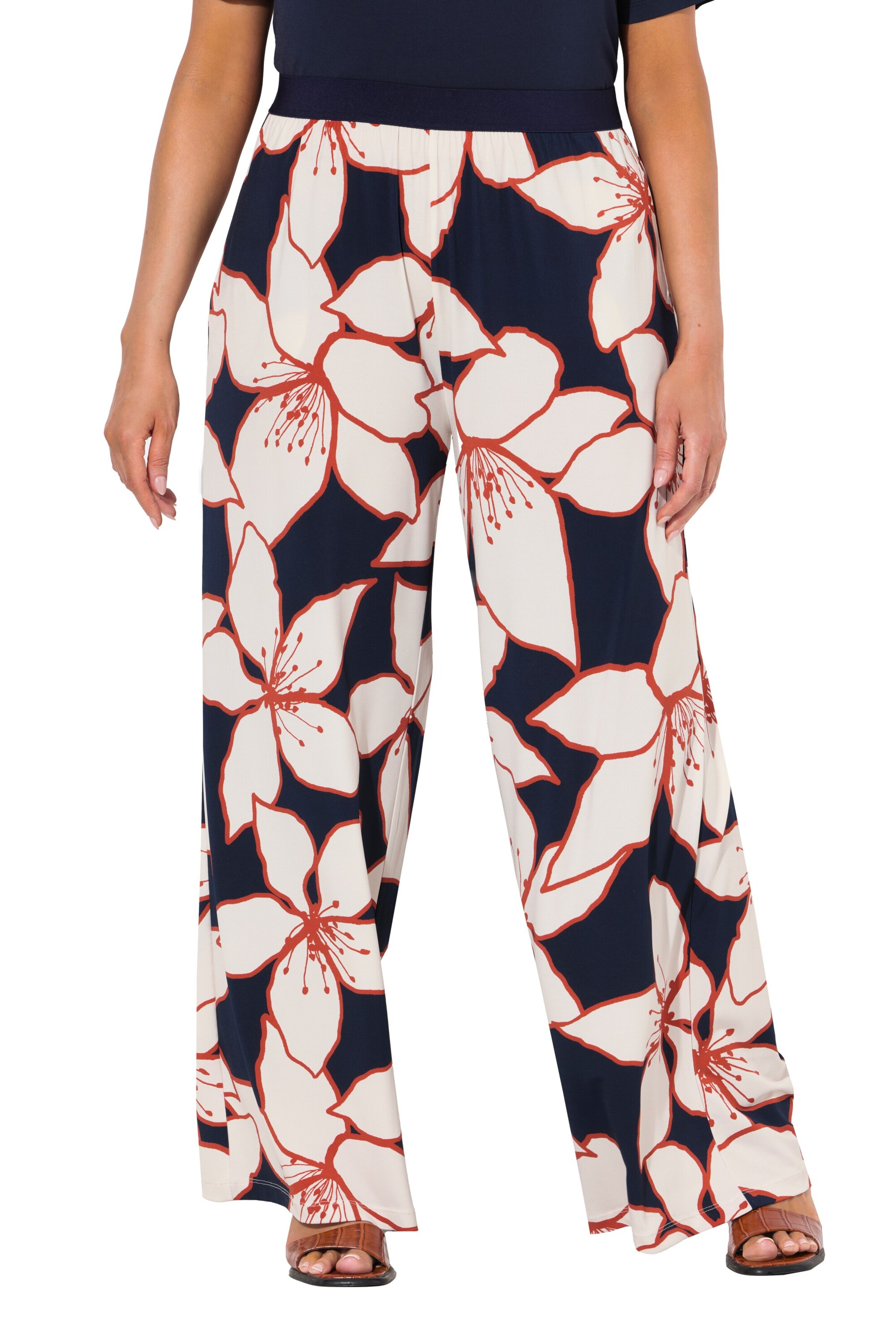 Ulla Popken Loosefit Hose in Blau: Vorderseite