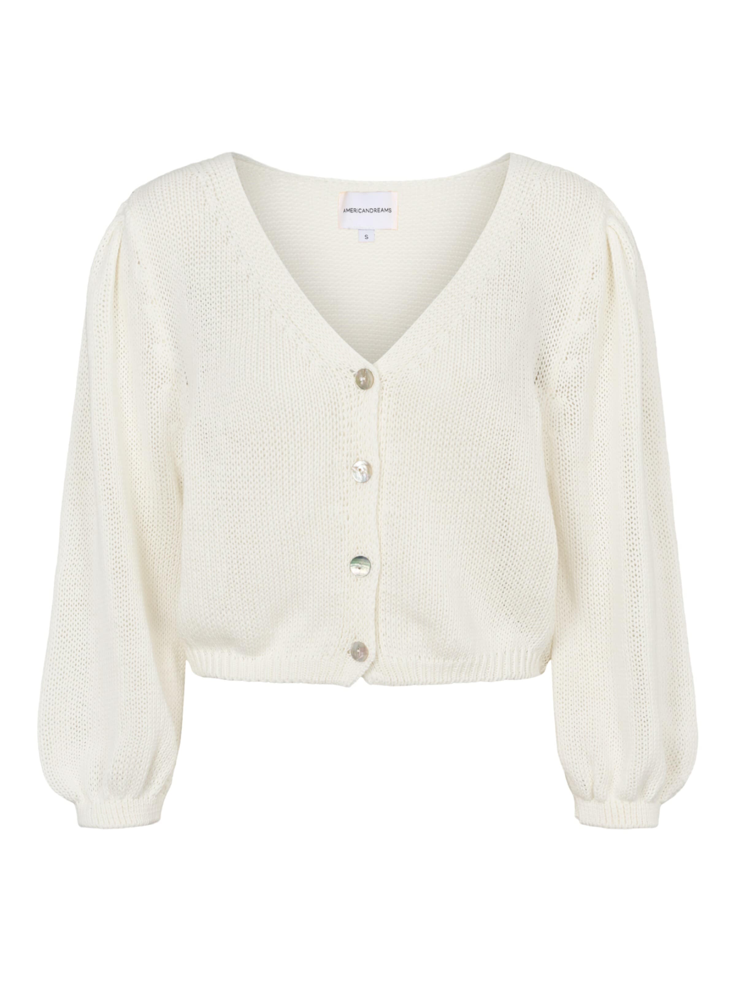 americandreams Knit Cardigan 'Manda' in White: front