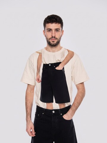 Only & Sons Baggy Jeans 'Five Baggy 9893 Pin DNM Shorts VD2 Black' in Zwart: voorkant