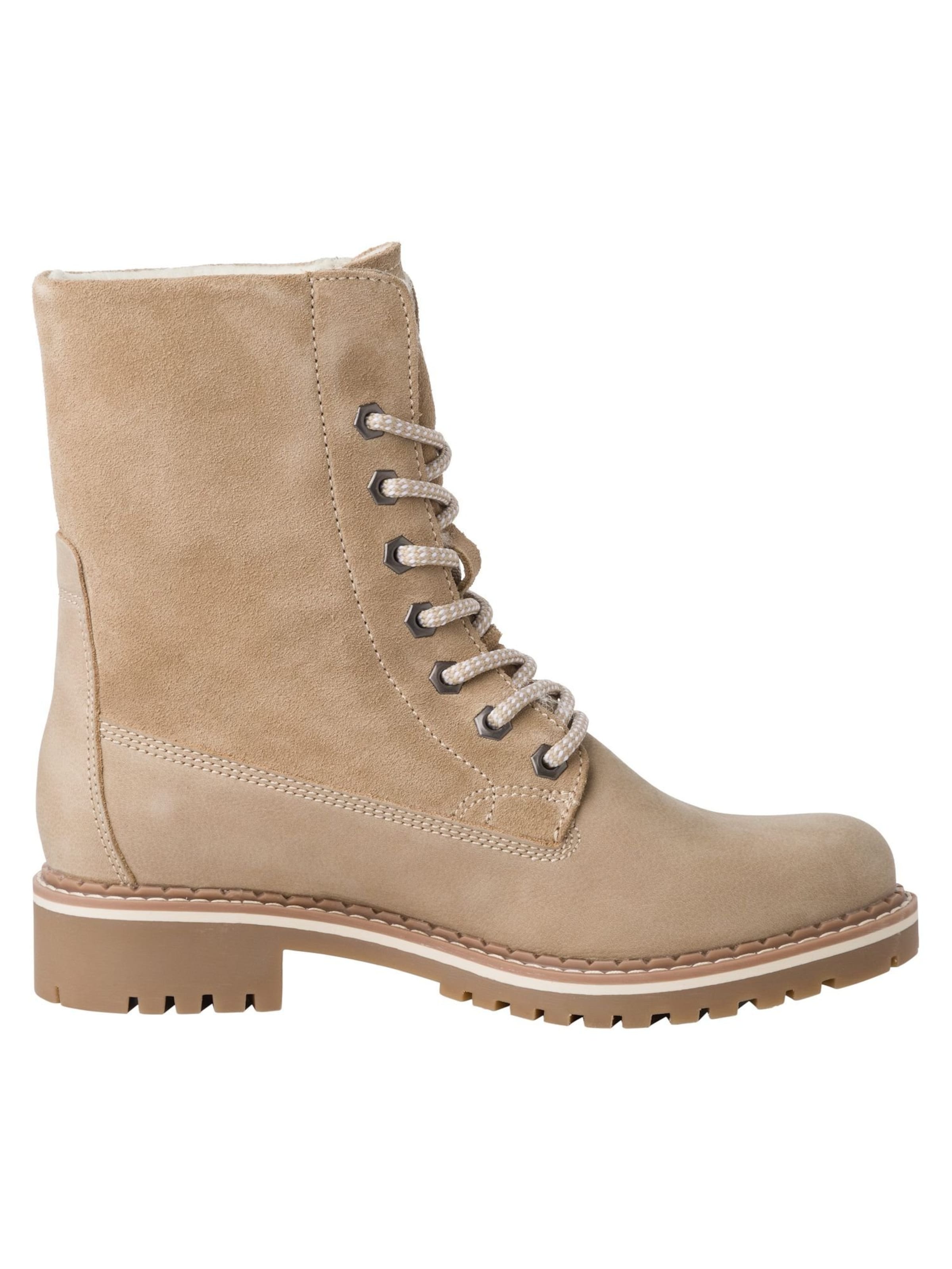 Tamaris Lace-up bootie in Beige