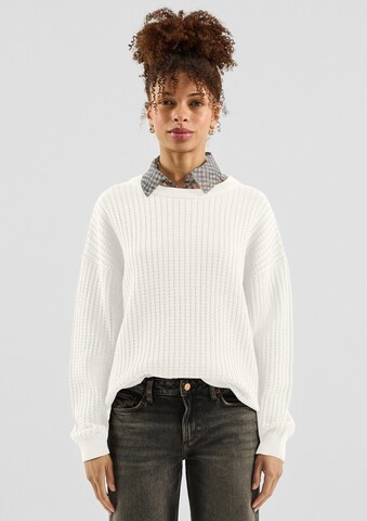 Pull-over QS en beige : devant