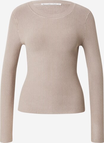 Pull-over Abercrombie & Fitch en beige : devant