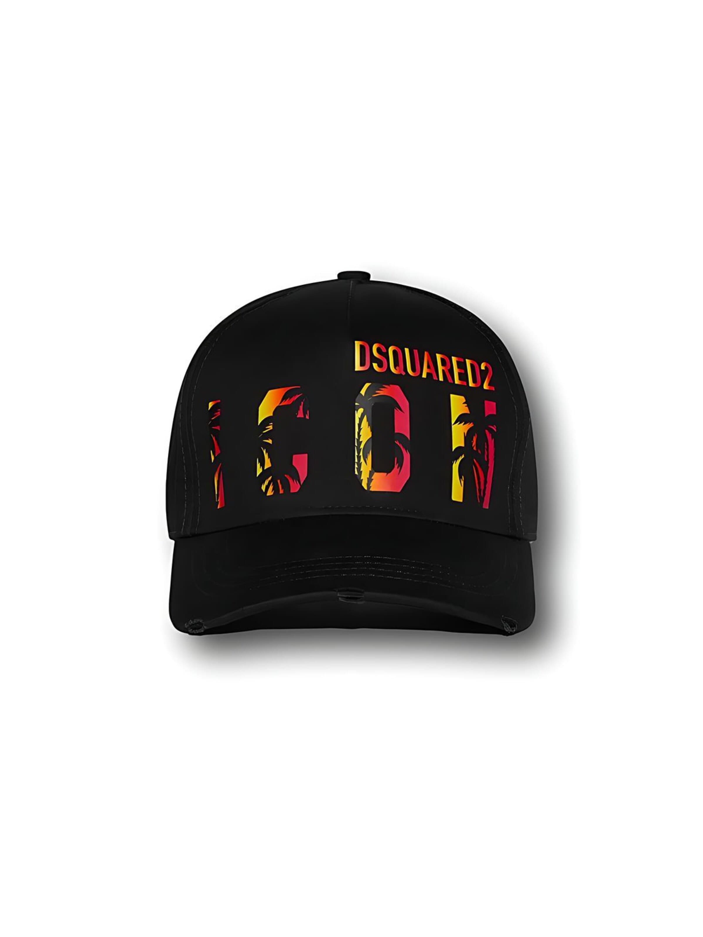 DSQUARED2 Cap 'Dsquared2 ICON Sunset Baseball Cap Schwarz Unisex' in Black: front