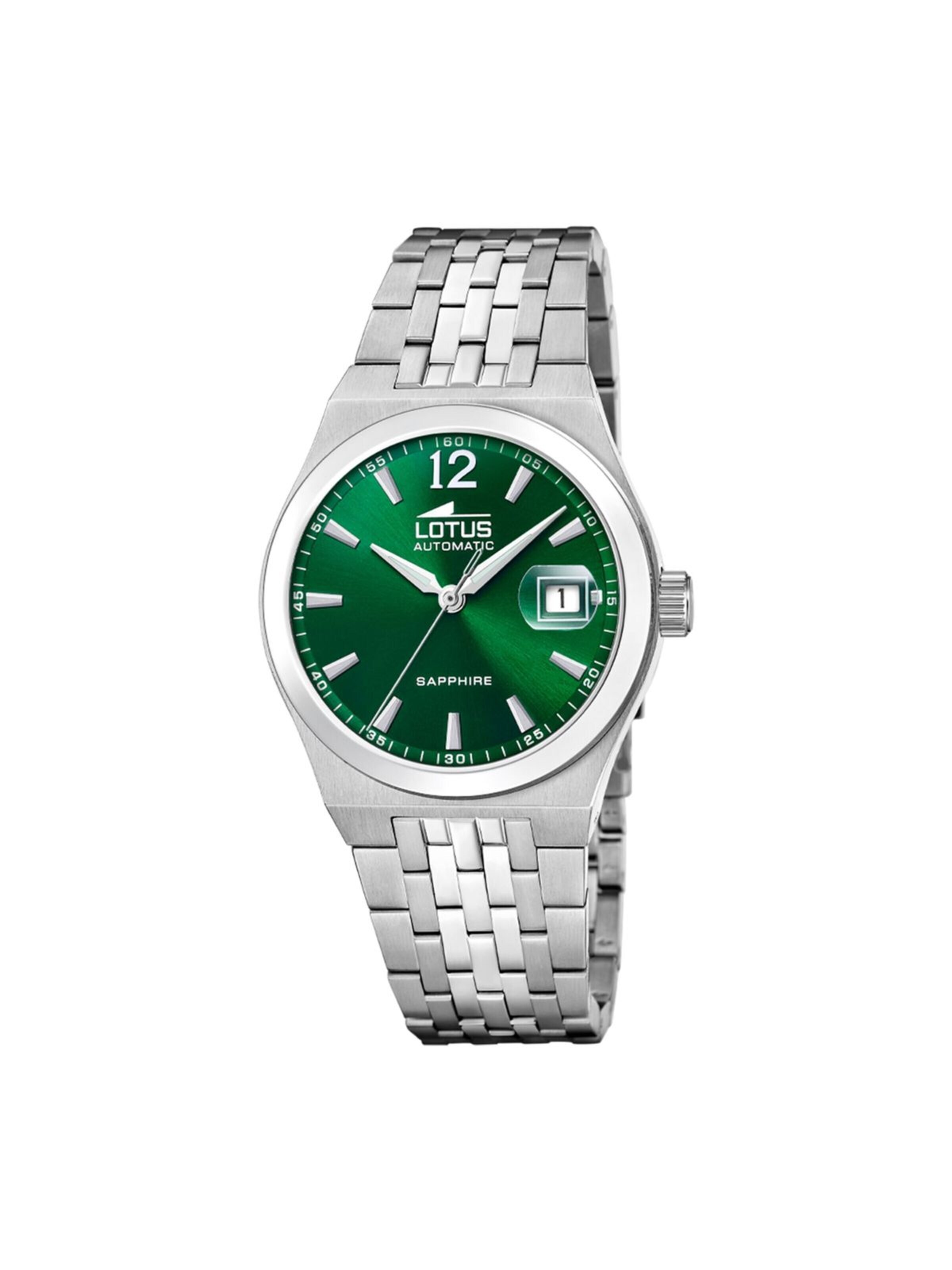 Lotus Analoog horloge in Groen: voorkant