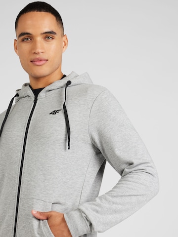 4F Athletic Zip-Up Hoodie in Grey