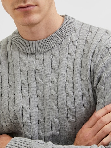 Pull-over 'SLHRyan' SELECTED en gris