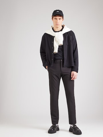 BOSS Slimfit Spodnie w kant 'Commuter' w kolorze czarny