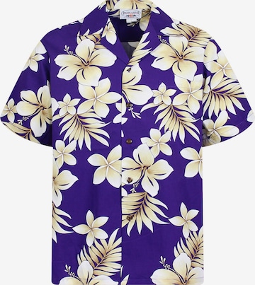 Pacific Legend Regular Fit Hemd 'Goldblume' in Lila: Vorderseite