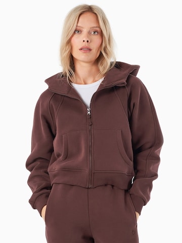 Organication Sweatjacke in Braun: Vorderseite