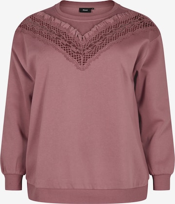 Zizzi Sweatshirt 'CASARA' i lilla: forside