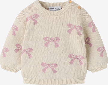 NAME IT Sweter 'NBFOana' w kolorze beżowy: przód
