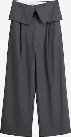 Bershka Wide leg Broek in Grijs: voorkant