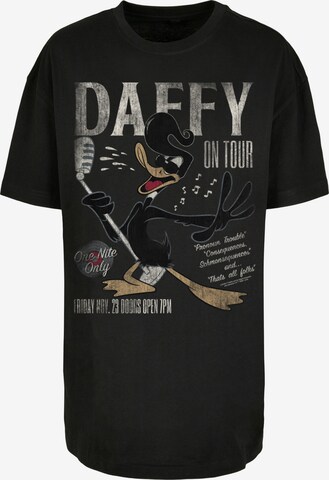 F4NT4STIC Oversized shirt 'Looney Tunes Daffy Duck Concert' in Zwart: voorkant