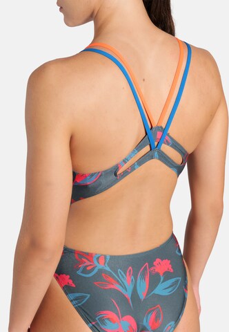 ARENA Bustier Badedragt 'FLORAL' i grå