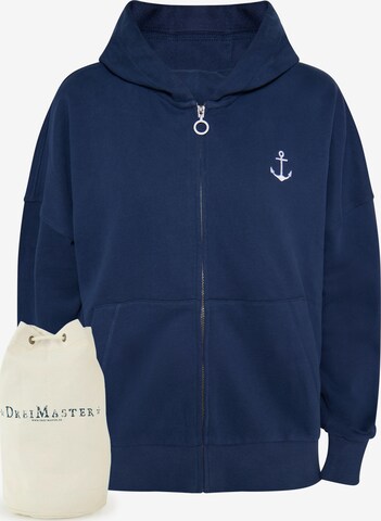 DreiMaster Maritim Sweatvest in Blauw: voorkant