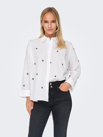 Chemisier 'ONLNEW LINA GRACE' ONLY en blanc : devant
