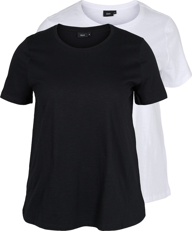 Zizzi T-Shirt in Schwarz Weiß