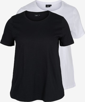 T-shirt Zizzi en noir : devant