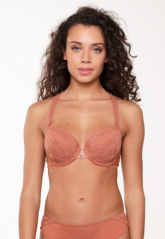 Push-up Soutien-gorge LingaDore en marron : devant