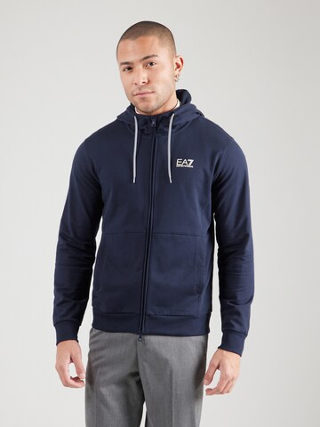 Giacca di felpa di EA7 Emporio Armani in blu: frontale